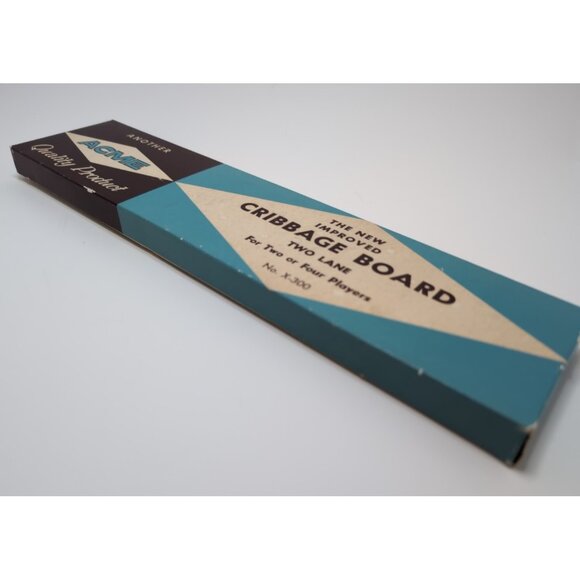 Acme X-300 Cribbage Two Lane Board 6 Pegs Complete Vintage - Picture 2 of 10